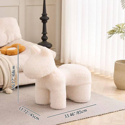 Modern Minimalist Pony-Shaped Lambswool Sponge Kid Accent Chair Durable For Living Room
