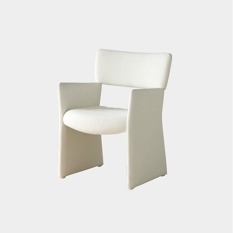Modern Minimalist Curved Teddy Velvet Multi-Layer Board Sponge Dining Chair Backrest Armrest For Dining Room