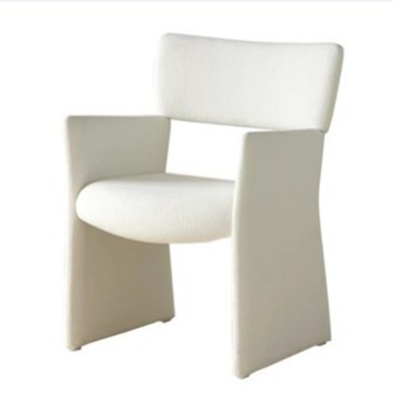 Modern Minimalist Curved Teddy Velvet Multi-Layer Board Sponge Dining Chair Backrest Armrest For Dining Room