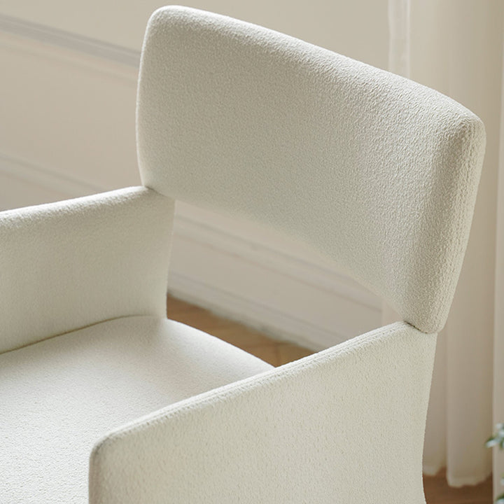 Modern Minimalist Curved Teddy Velvet Multi-Layer Board Sponge Dining Chair Backrest Armrest For Dining Room