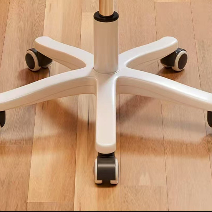 Modern Minimalist Butterfly-Shaped Wooden Board Sherpa Fabric Sponge Plastic Vanity Stool Backrest Movable For Bedroom