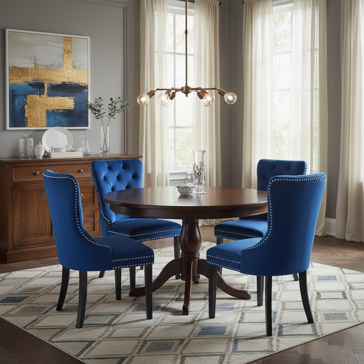 Modern Minimalist Curved Cushion Velvet Fabric Solid Wood Sponge Dining Chair Backrest For Dining Room