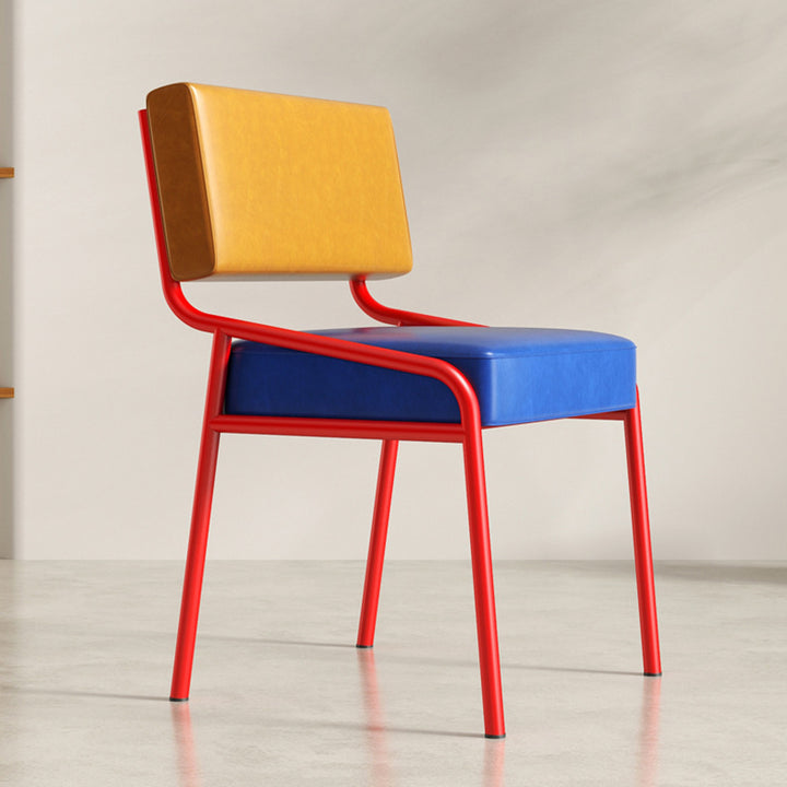 Cojín de Asiento Rectangular Tradicional Vintage Acero al Carbono Cuero Encerado al Aceite Esponja Respaldo de Silla de Comedor Para Comedor 