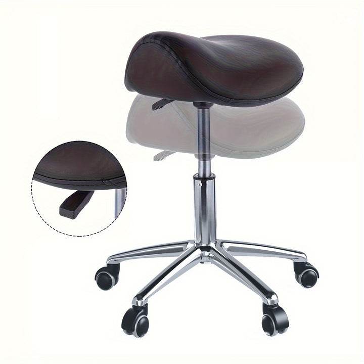 Moderner minimalistischer gebogener PU-Leder-Eisen-Schwamm-Schminkhocker, beweglich für das Schlafzimmer 