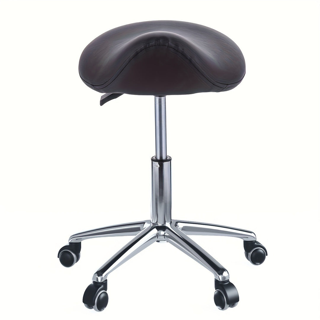 Moderner minimalistischer gebogener PU-Leder-Eisen-Schwamm-Schminkhocker, beweglich für das Schlafzimmer 