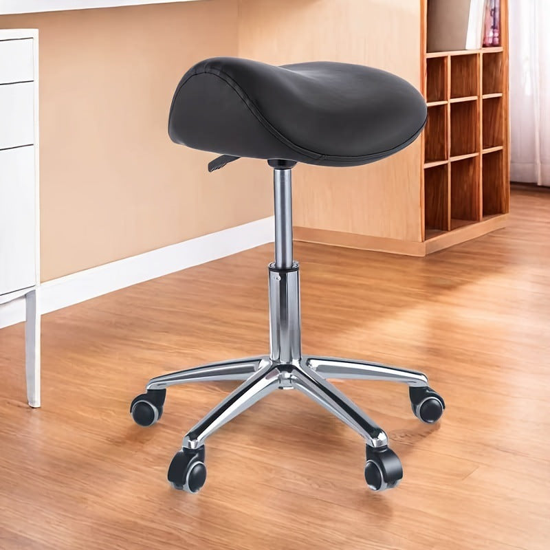 Moderner minimalistischer gebogener PU-Leder-Eisen-Schwamm-Schminkhocker, beweglich für das Schlafzimmer 