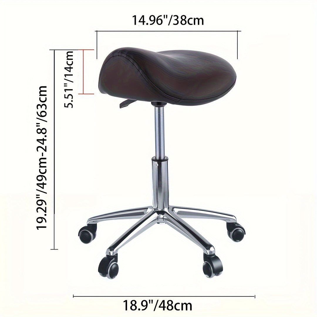 Moderner minimalistischer gebogener PU-Leder-Eisen-Schwamm-Schminkhocker, beweglich für das Schlafzimmer 