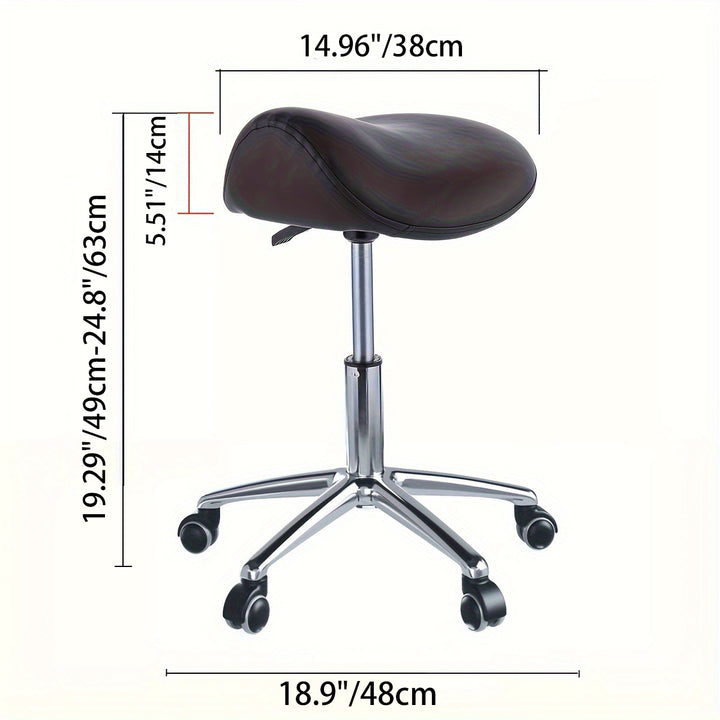 Moderner minimalistischer gebogener PU-Leder-Eisen-Schwamm-Schminkhocker, beweglich für das Schlafzimmer 