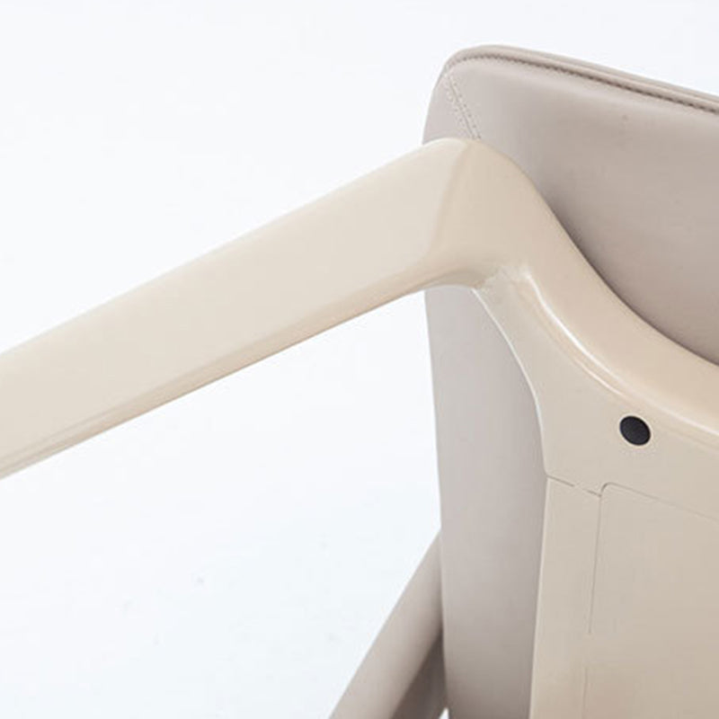 Moderner minimalistischer gebogener PU-Leder Massivholz Schwamm Edelstahl Esszimmerstuhl Rückenlehne für Esszimmer 