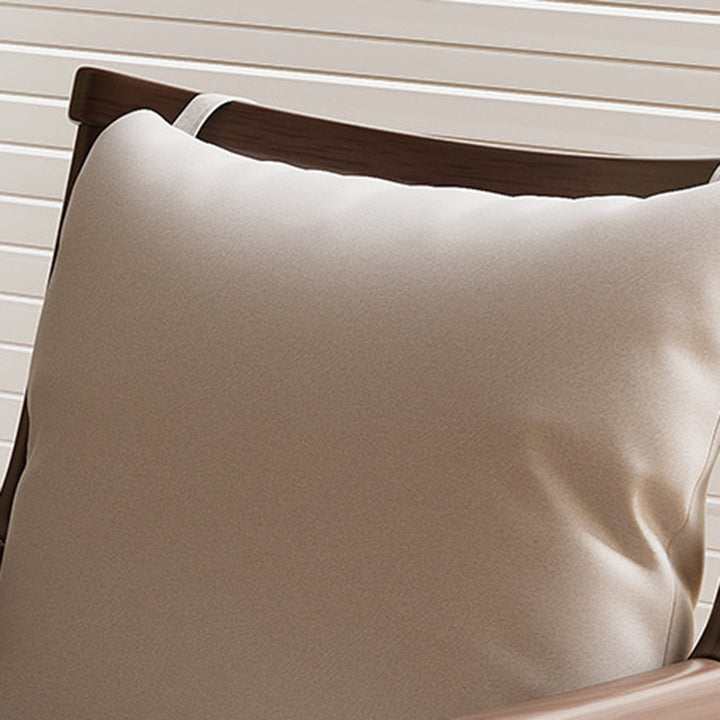Moderner minimalistischer rechteckiger Esszimmerstuhl aus Kautschukholz mit Kunstfaserbezug und Schwammpolsterung, mit Rückenlehne und Armlehnen, für das Esszimmer 