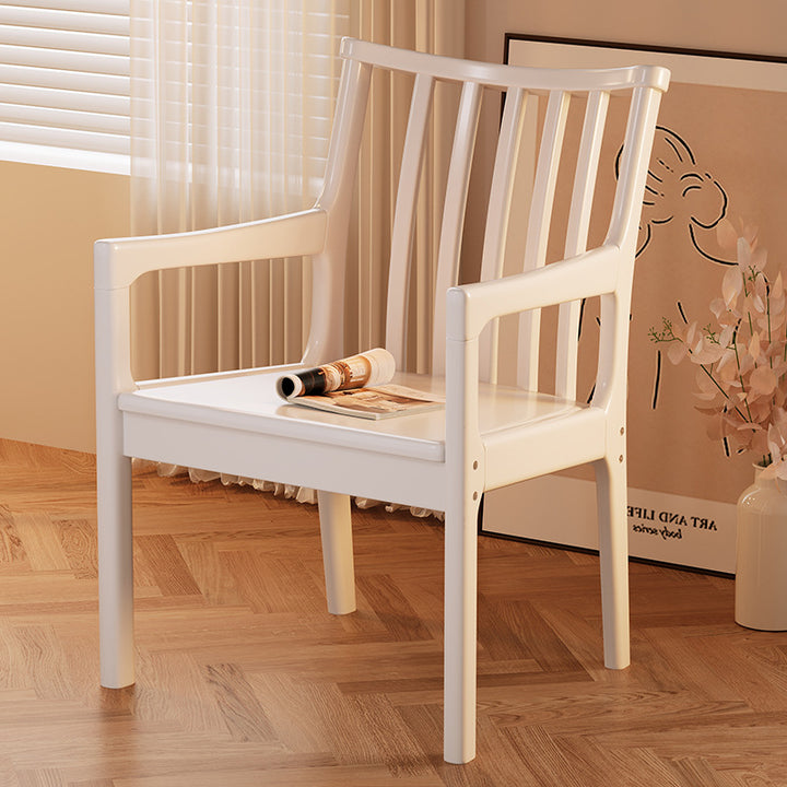 Moderner minimalistischer rechteckiger Esszimmerstuhl aus Kautschukholz mit Kunstfaserbezug und Schwammpolsterung, mit Rückenlehne und Armlehnen, für das Esszimmer 