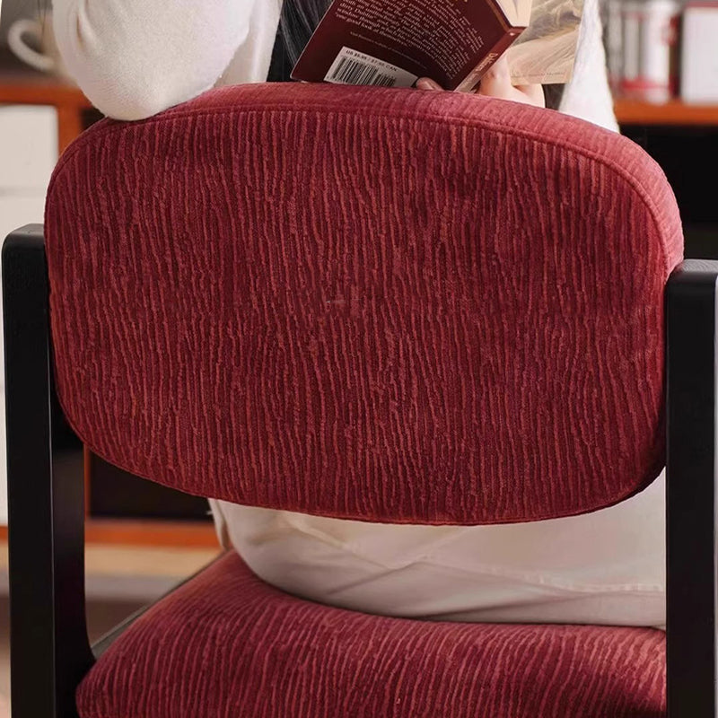 Traditional Vintage Rectangular Cushion Rubberwood Chenille Sponge Dining Chair Backrest For Dining Room