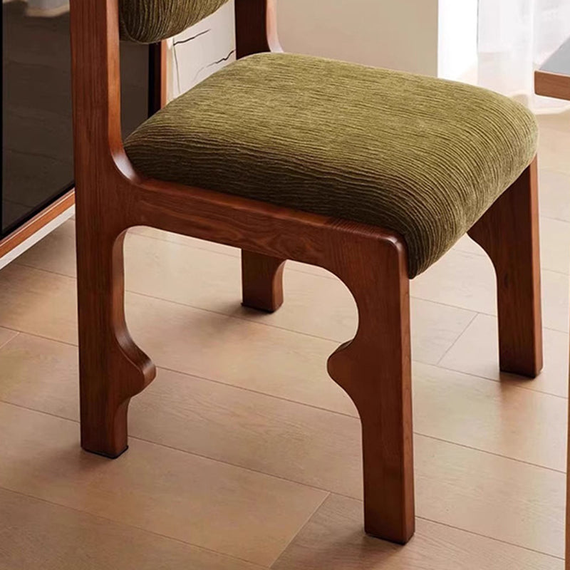 Traditional Vintage Rectangular Cushion Rubberwood Chenille Sponge Dining Chair Backrest For Dining Room