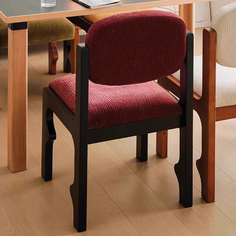 Traditional Vintage Rectangular Cushion Rubberwood Chenille Sponge Dining Chair Backrest For Dining Room