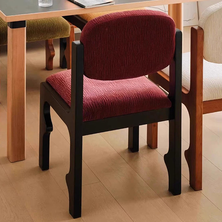 Traditional Vintage Rectangular Cushion Rubberwood Chenille Sponge Dining Chair Backrest For Dining Room