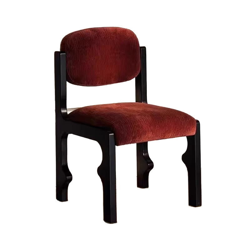 Traditional Vintage Rectangular Cushion Rubberwood Chenille Sponge Dining Chair Backrest For Dining Room