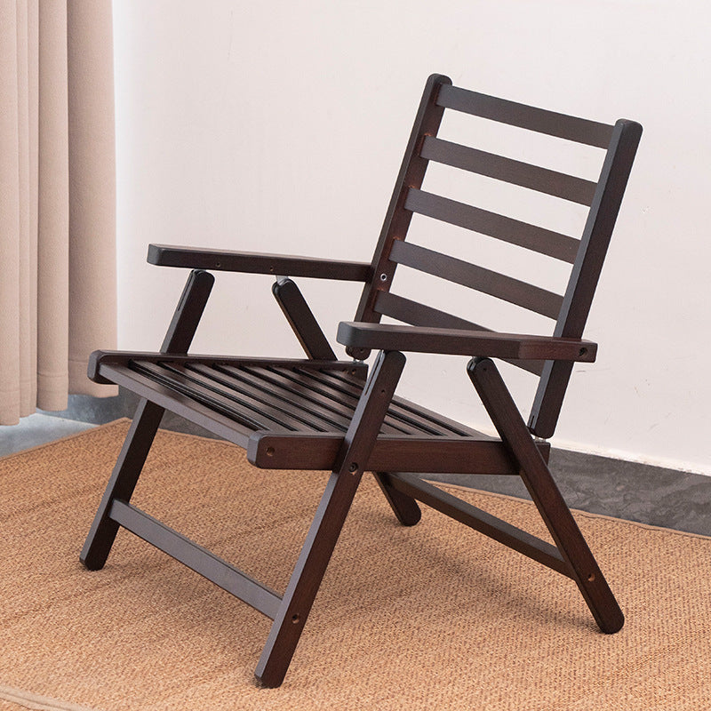 Modern Minimalist Rectangular Seating Bamboo Dining Chair Backrest Armrest Foldable For Dining Room