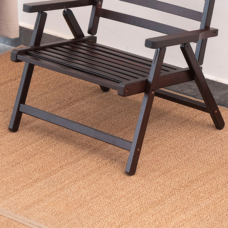 Modern Minimalist Rectangular Seating Bamboo Dining Chair Backrest Armrest Foldable For Dining Room