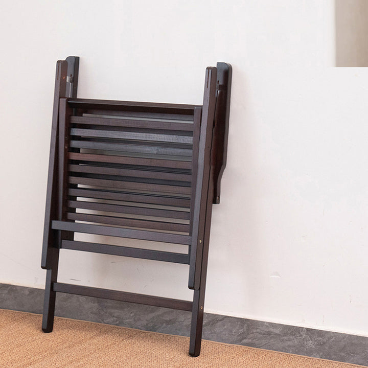 Modern Minimalist Rectangular Seating Bamboo Dining Chair Backrest Armrest Foldable For Dining Room