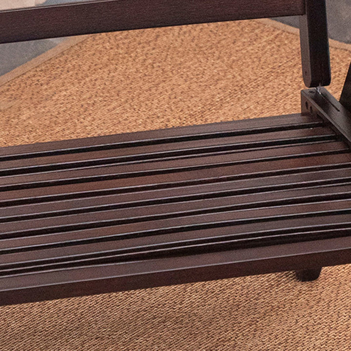 Modern Minimalist Rectangular Seating Bamboo Dining Chair Backrest Armrest Foldable For Dining Room