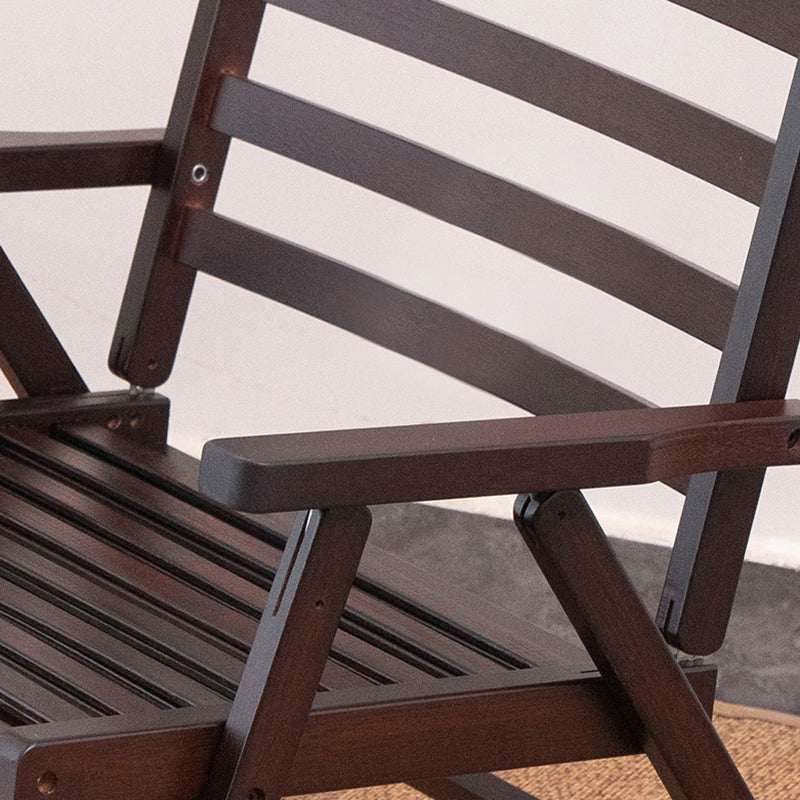 Modern Minimalist Rectangular Seating Bamboo Dining Chair Backrest Armrest Foldable For Dining Room