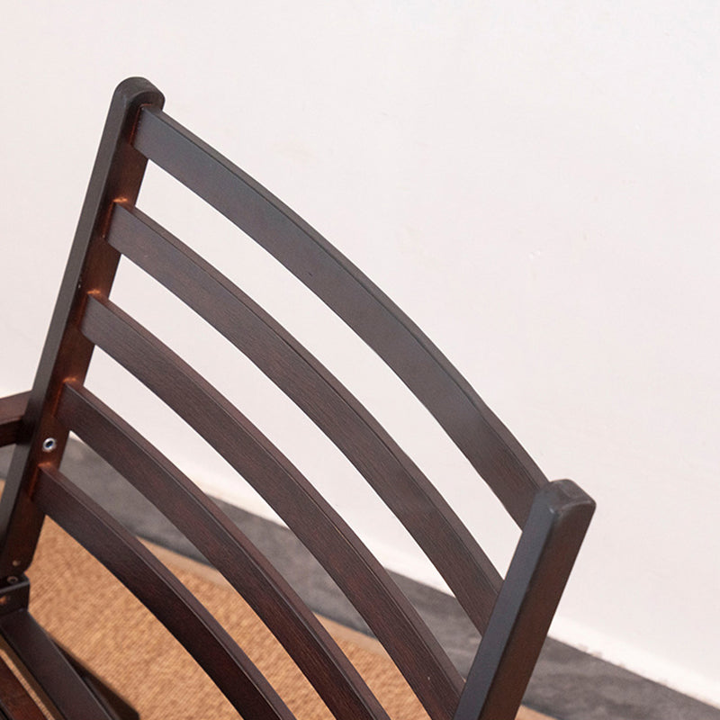 Modern Minimalist Rectangular Seating Bamboo Dining Chair Backrest Armrest Foldable For Dining Room