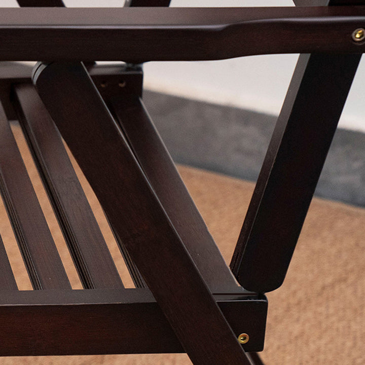 Modern Minimalist Rectangular Seating Bamboo Dining Chair Backrest Armrest Foldable For Dining Room