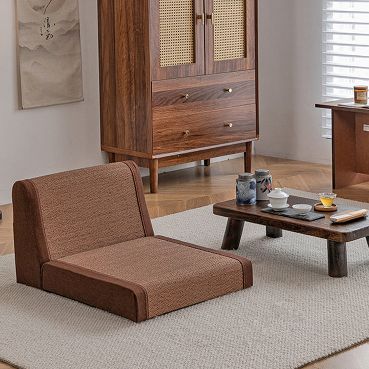 Traditioneller japanischer Tatami-Rechteck-Bambusschwamm-Loungesessel-Rückenlehne für Wohnzimmer 