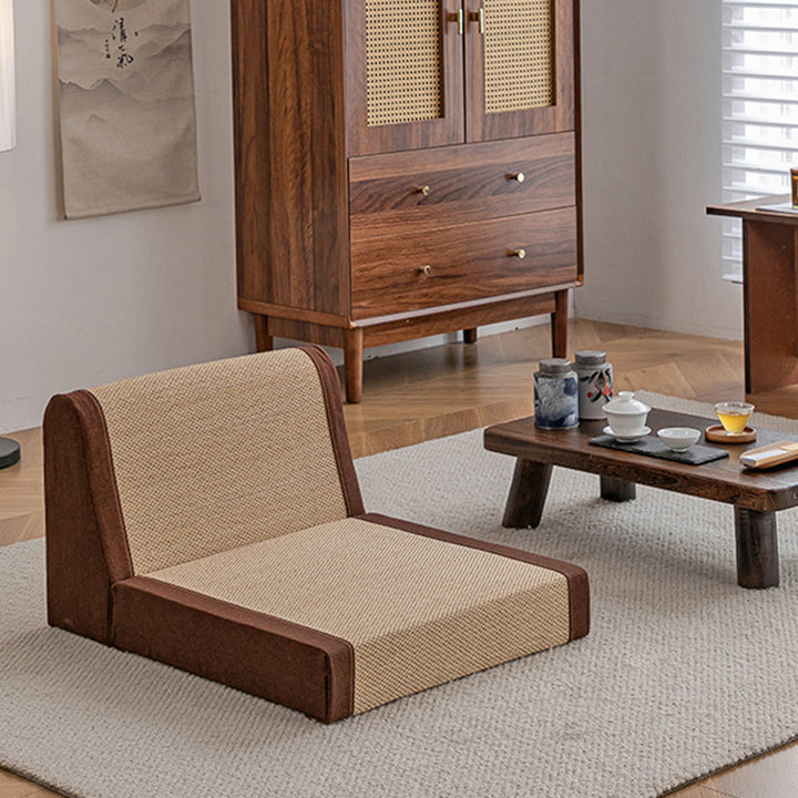 Traditioneller japanischer Tatami-Rechteck-Bambusschwamm-Loungesessel-Rückenlehne für Wohnzimmer 