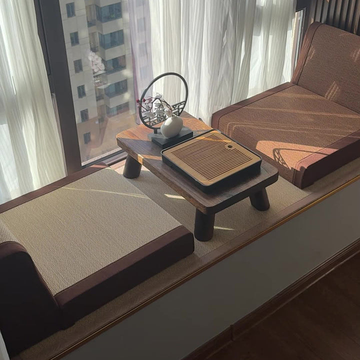 Traditioneller japanischer Tatami-Rechteck-Bambusschwamm-Loungesessel-Rückenlehne für Wohnzimmer 