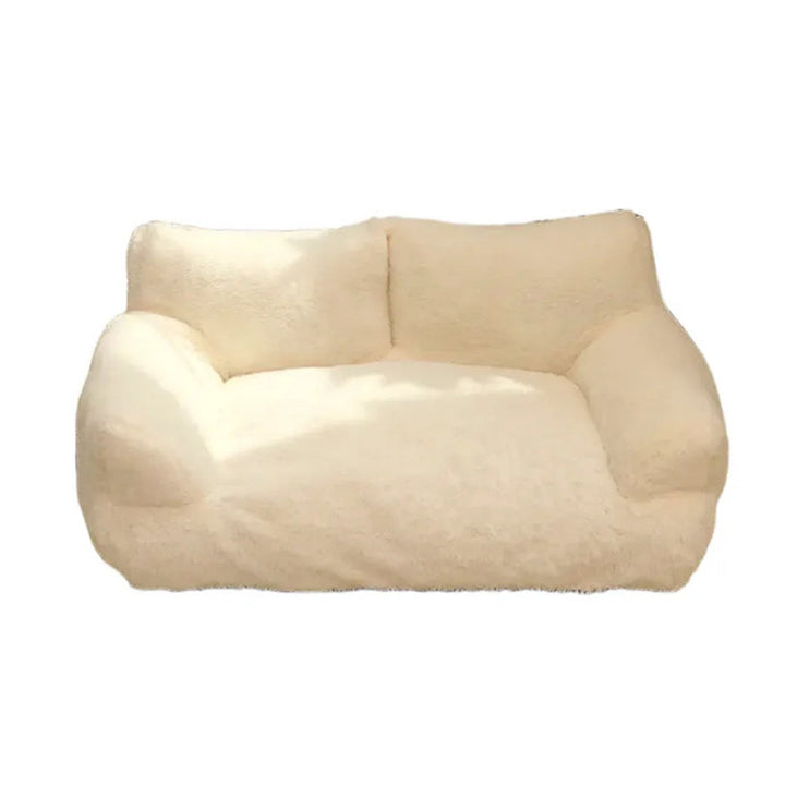 Modern Minimalist Rectangular Faux Rabbit Fur PP Cotton Cat Bed Backrest Armrest For Living Room