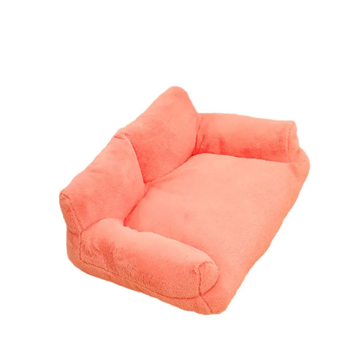 Modern Minimalist Rectangular Faux Rabbit Fur PP Cotton Cat Bed Backrest Armrest For Living Room