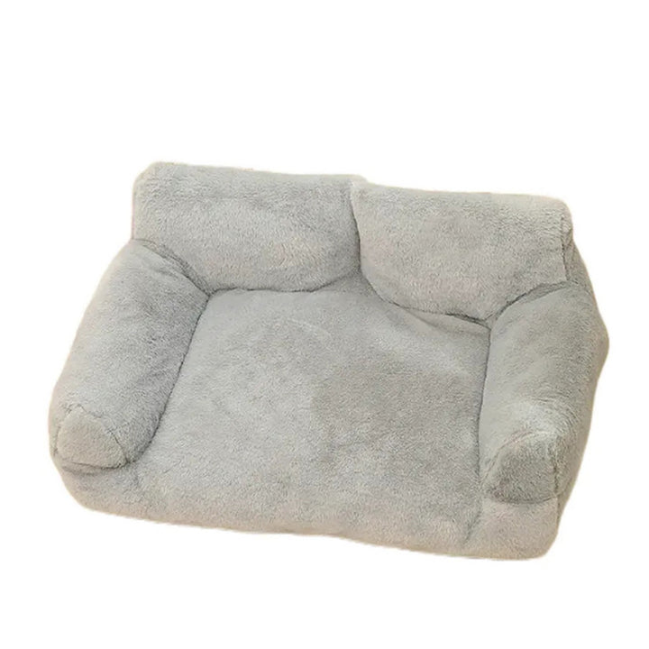Modern Minimalist Rectangular Faux Rabbit Fur PP Cotton Cat Bed Backrest Armrest For Living Room