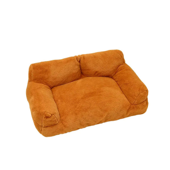 Modern Minimalist Rectangular Faux Rabbit Fur PP Cotton Cat Bed Backrest Armrest For Living Room