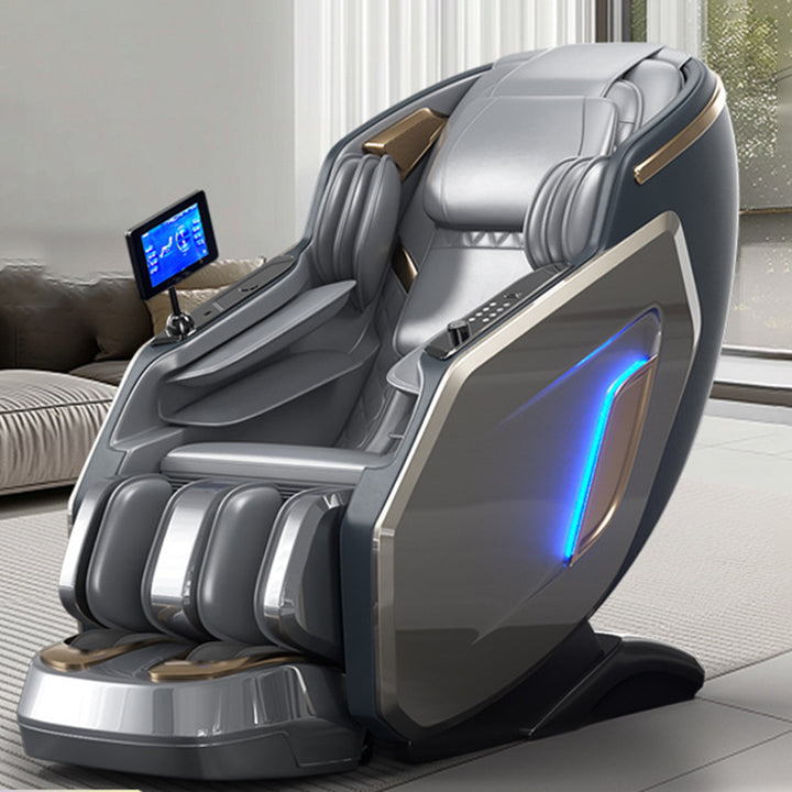 Chaise d’appoint moderne de luxe en cuir PU courbé, plastique et silicone, avec dossier, accoudoirs et repose-pieds pour salon 