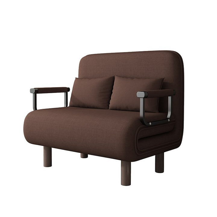 Moderner minimalistischer gebogener Kohlenstoffstahl-Schwamm-Leinen-Massivholz-Akzentstuhl Rückenlehne Armlehne für Wohnzimmer 