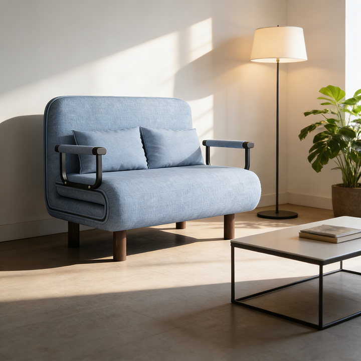 Chaise d’appoint moderne minimaliste aux courbes en acier au carbone, éponge, lin, bois massif, avec dossier et accoudoirs pour salon 