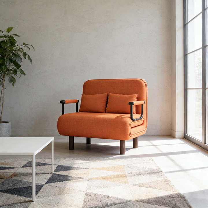 Chaise d’appoint moderne minimaliste aux courbes en acier au carbone, éponge, lin, bois massif, avec dossier et accoudoirs pour salon 