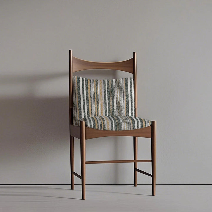 Traditioneller Vintage gebogener Sitzkissen Massivholz Stoff Schaumstoff Esszimmerstuhl Rückenlehne für Esszimmer 