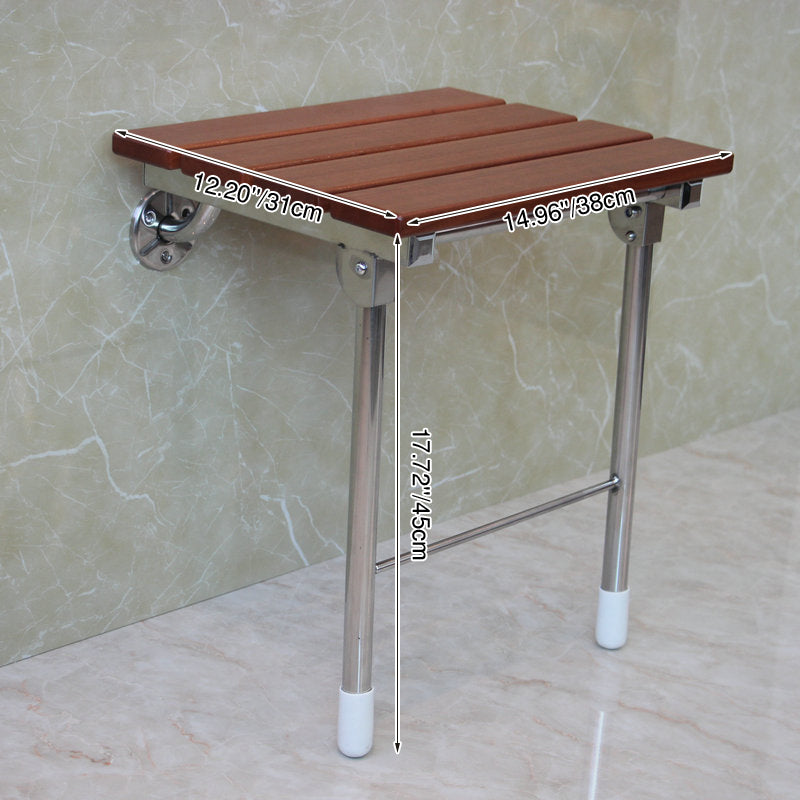 Moderner minimalistischer rechteckiger Hocker aus Massivholz mit Edelstahlfüßen für den Flur 