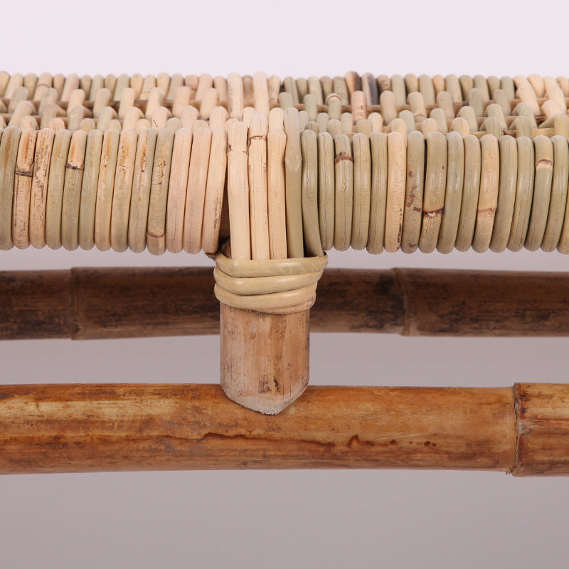 Moderner minimalistischer Bambus-Rattan-Bank Solider Bambusrahmen & ge –  BulbSquare