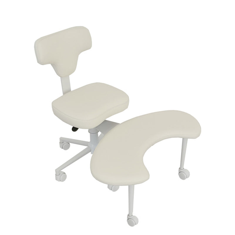 Moderner minimalistischer Schreibtischstuhl mit nicht standardmäßiger Form aus PU-Leder, Schwamm, mehrschichtigem Brett, Eisen und Kunststoff, verstellbarer Rückenlehne, höhenverstellbar und beweglich für das Home Office 