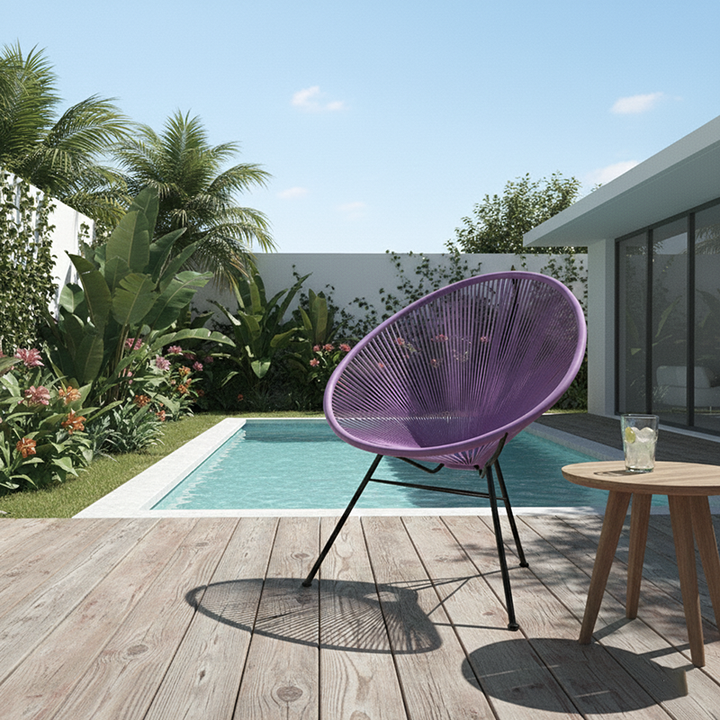 Moderne Minimalistische Gebogene Aluminiumlegierung PE Rattan-Lounge-S – BulbSquare