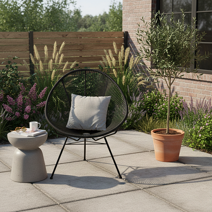 Moderne Minimalistische Gebogene Aluminiumlegierung PE Rattan-Lounge-S – BulbSquare
