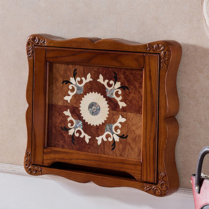 Traditioneller Vintage rechteckiger Hocker aus massivem Holz mit synthetischem Leder und Schwamm, faltbar für Flure 
