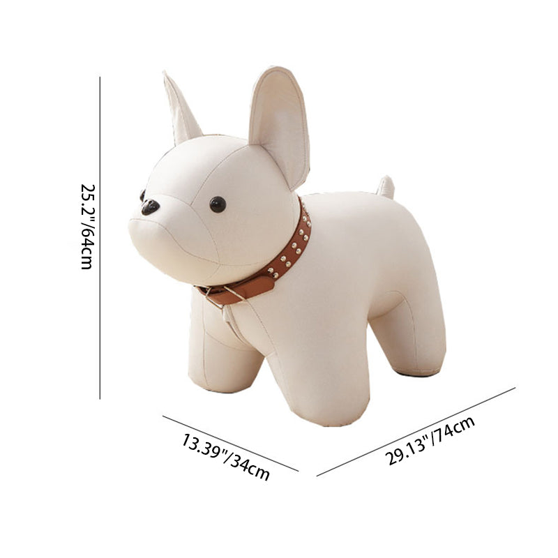 Modern Minimalist Dog-Shaped Synthetic Fabric Cotton Footstool For Living Room