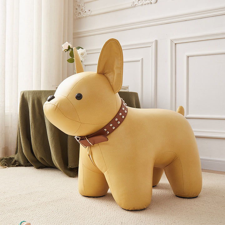 Repose-pieds en coton et tissu technique à forme de chien, moderne et minimaliste, pour salon 