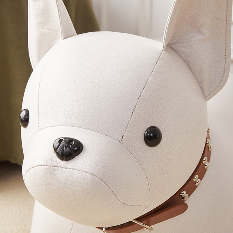 Modern Minimalist Dog-Shaped Synthetic Fabric Cotton Footstool For Living Room