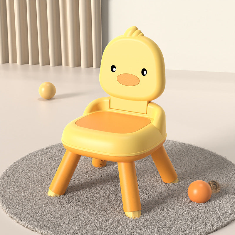 Tabouret bas carré moderne minimaliste en polypropylène avec coussin et dossier en similicuir PU pour enfants pour salon 