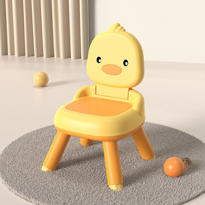 Tabouret bas carré moderne minimaliste en polypropylène avec coussin et dossier en similicuir PU pour enfants pour salon 